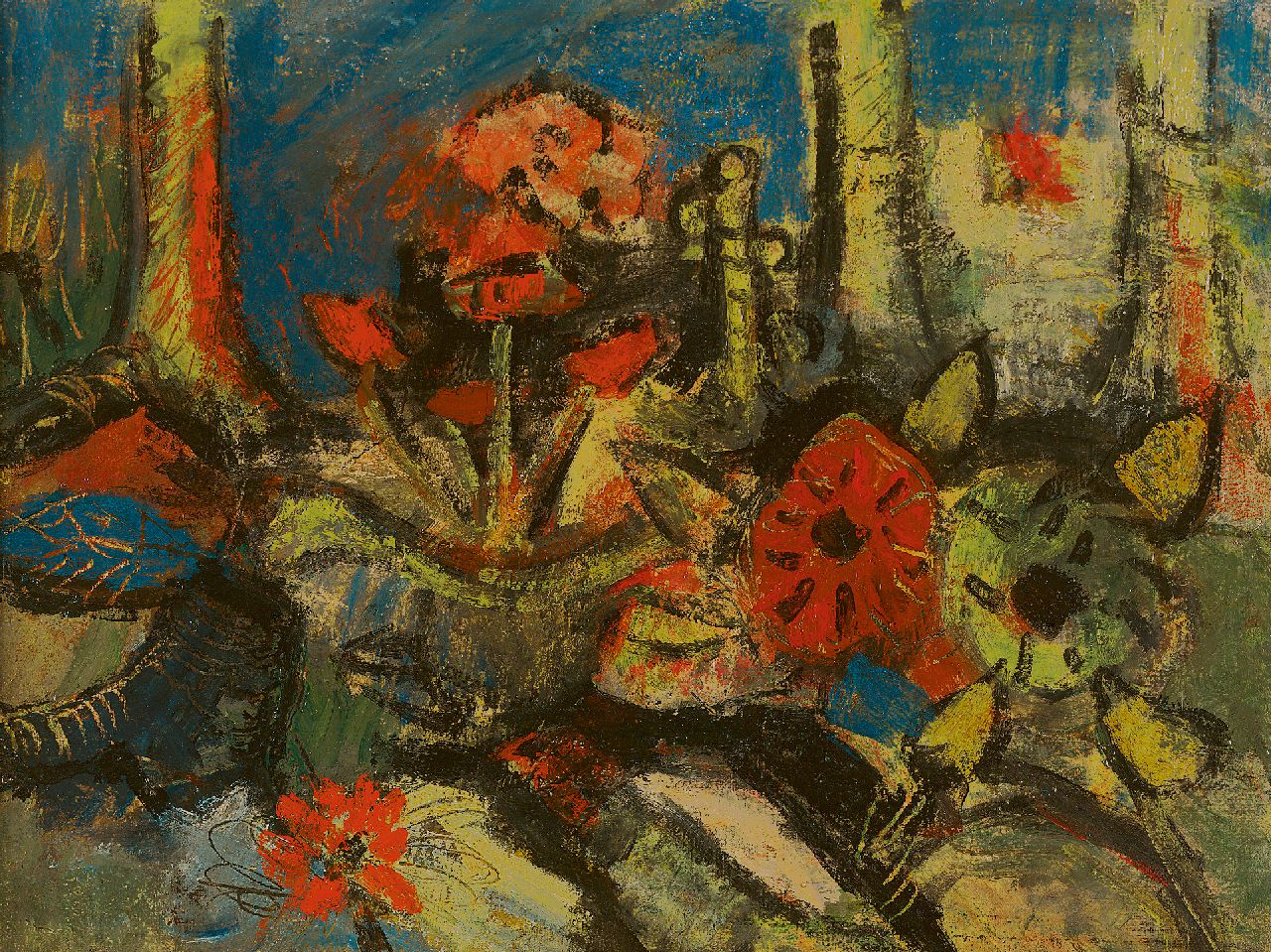 Kruyder H.J.  | 'Herman' Justus Kruyder | Gemälde zum Verkauf angeboten | Blumenstrauss, Öl auf Leinwand 30,7 x 40,4 cm, zu datieren um 1925