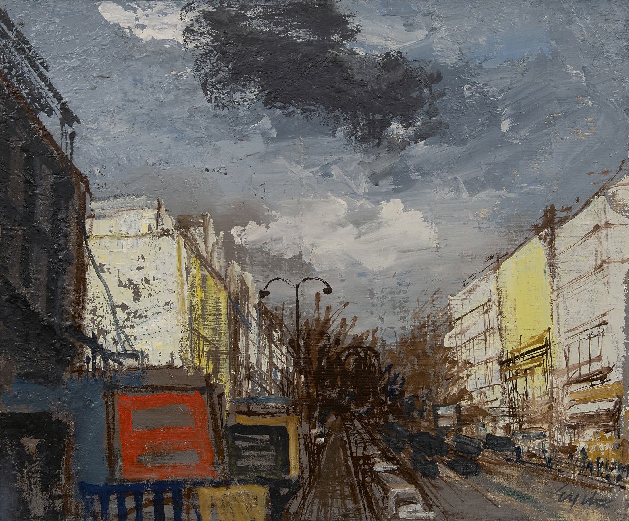 Eyck Ch.H.  | 'Charles' Hubert Eyck, Der Boulevard St. Denis in Paris, Öl auf Leinwand 54,0 x 65,2 cm, Unterzeichnet u.r. und zu datieren um 1927-1930