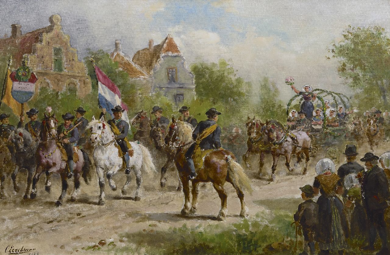 Otto Eerelman | Bauernaufzug nach dem Ringreiten in Oudelande, Zuid-Beveland, Öl auf Leinwand, 60,4 x 90,6 cm, Unterzeichnet u.l. und datiert 1923