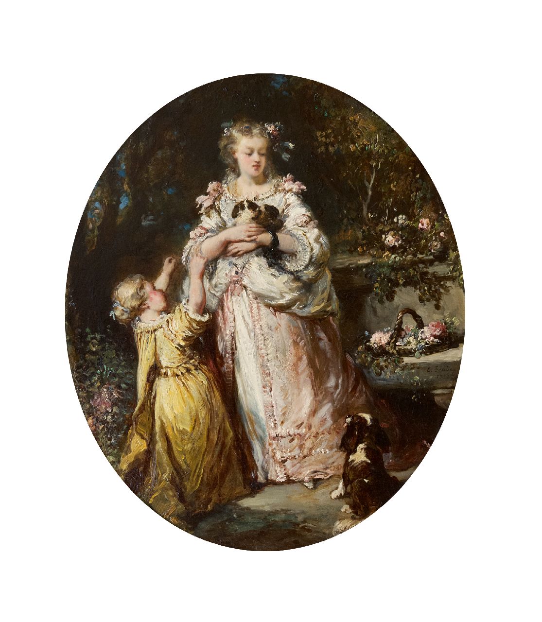 Isabey L.G.E.  | Louis Gabriel 'Eugène' Isabey | Gemälde zum Verkauf angeboten | Das neue Nest, Öl auf Leinwand 47,3 x 39,2 cm, Unterzeichnet u.r. und datiert 1852