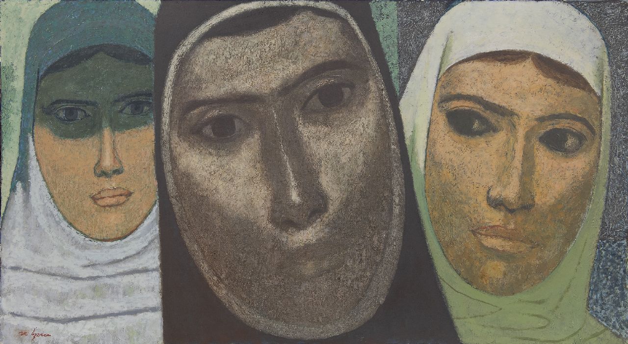 Iyem N.  | Nuri Iyem, Porträt von drei Frauen, Öl auf Leinwand 53,5 x 99,0 cm, Unterzeichnet l.u.