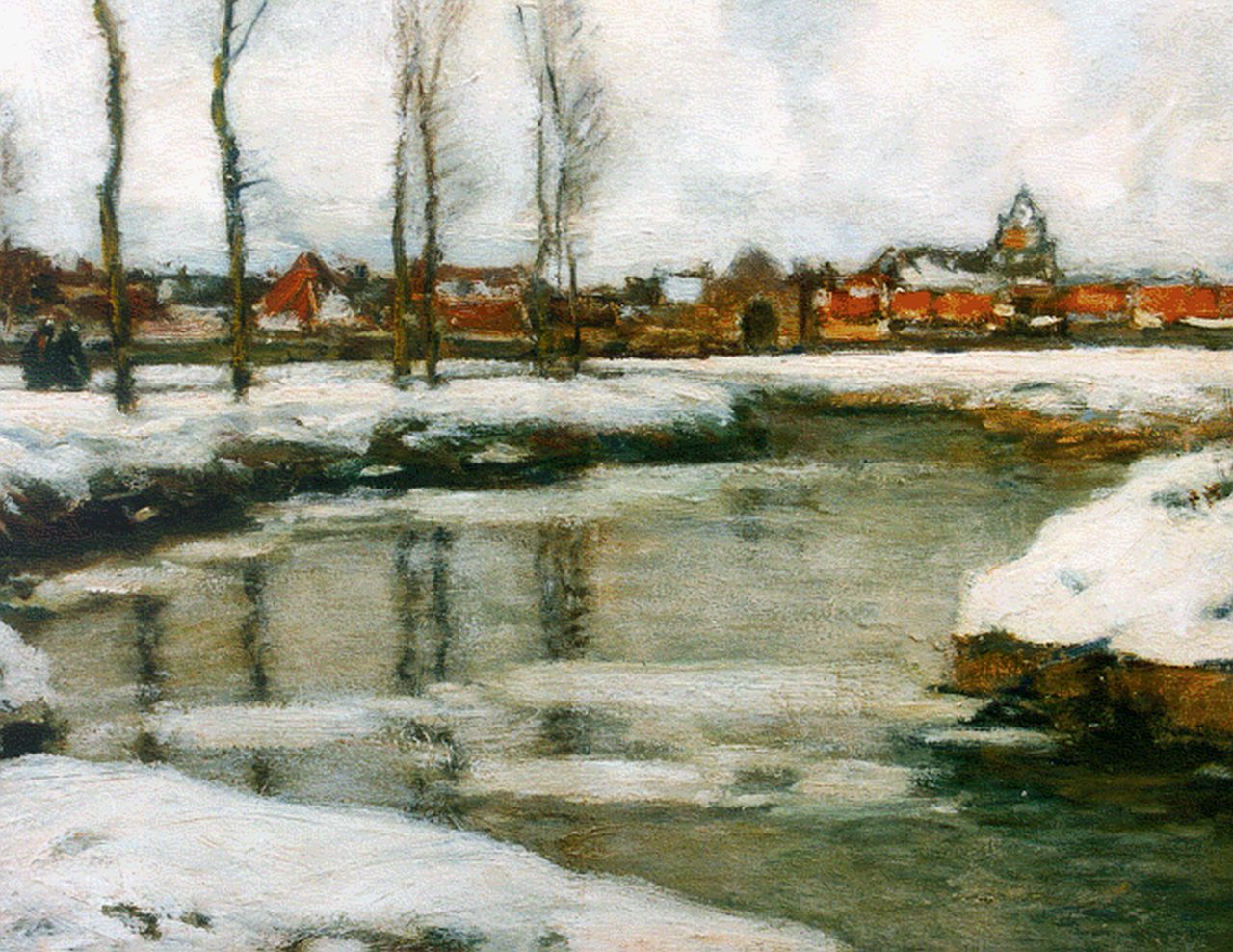 Soest L.W. van | 'Louis' Willem van Soest, A view of a snow-covered town, 36,1 x 46,4 cm
