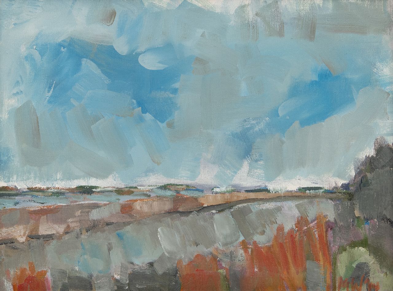 Wolters-Schweitzer M.  | Milène Wolters-Schweitzer | Gemälde zum Verkauf angeboten | Landschaft, Öl auf Leinwand 29,9 x 40,0 cm, Unterzeichnet u.r. und auf Bahre und datiert auf Bahre 2014