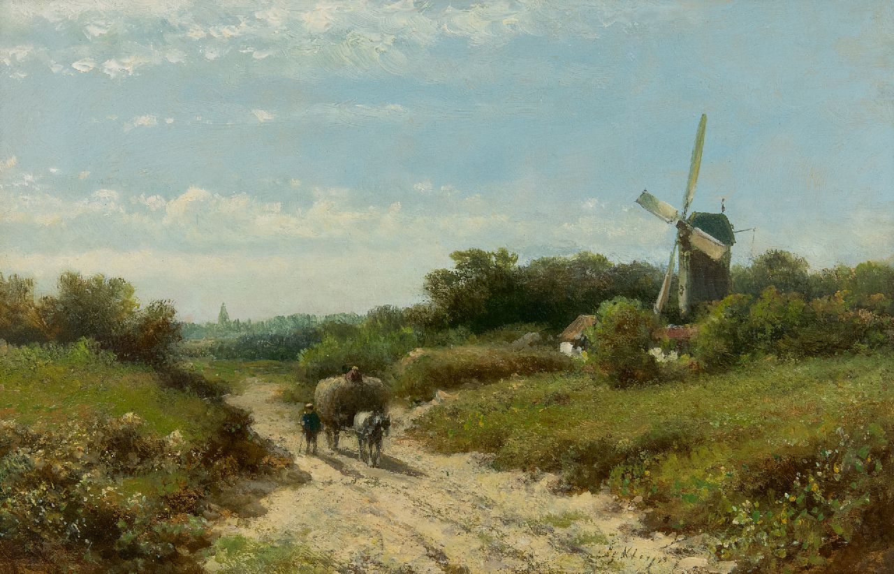 Kleijn L.J.  | Lodewijk Johannes Kleijn, Bauern auf dem Heimweg, Öl auf Holz 21,0 x 30,5 cm, Unterzeichnet r.u.