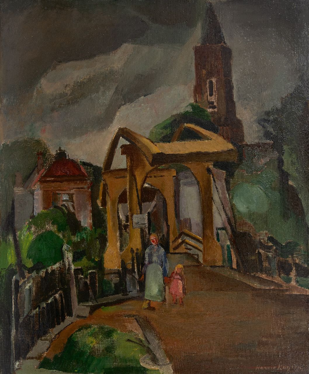 Harrie Kuijten | Landschaft, Loenen aan de Vecht, Öl auf Leinwand, 66,4 x 54,7 cm, Unterzeichnet u.r. und zu datieren um 1927-1936, ohne Rahmen