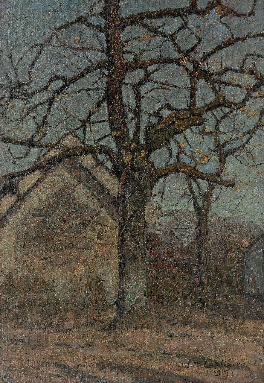 Jan Adam Zandleven | Baum, Öl auf Leinwand  auf Holzfaser, 50,5 x 35,5 cm, Unterzeichnet u.r. und datiert 1909