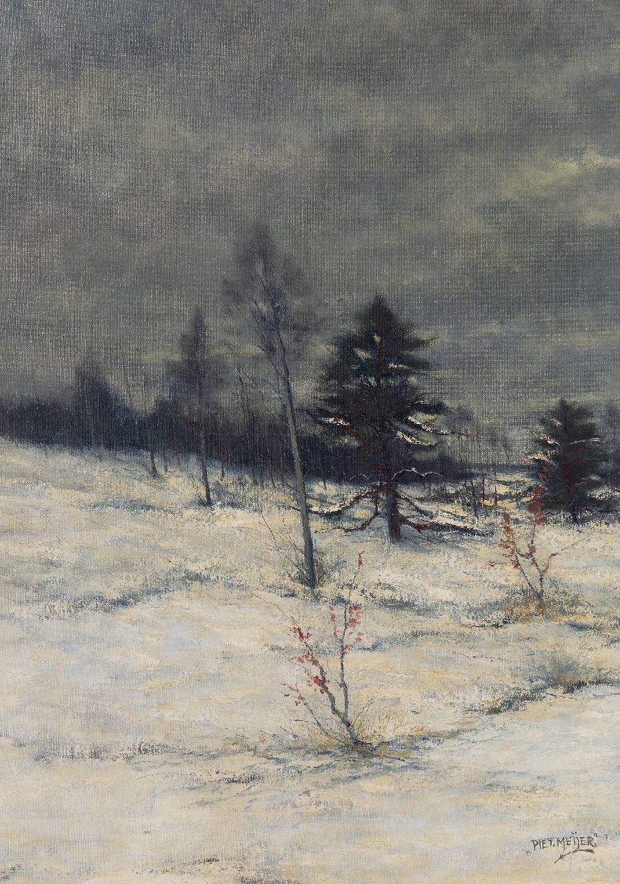 Meijers P.  | Piet Meijers | Gemälde zum Verkauf angeboten | Schneelandschaft, Öl auf Leinwand 70,3 x 50,0 cm, Unterzeichnet u.r.