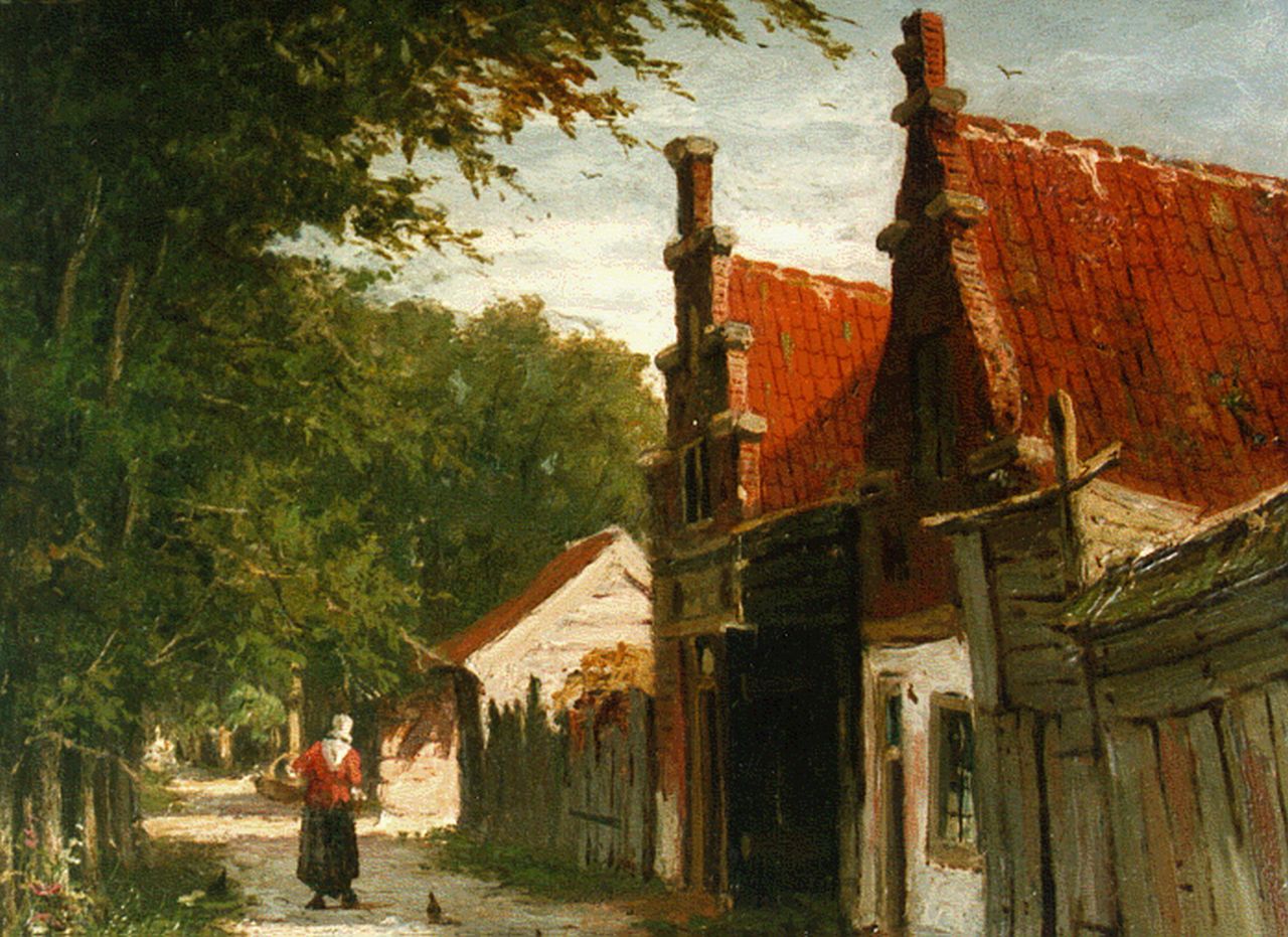 Mittertreiner J.J.  | Johannes Jacobus Mittertreiner, A sunlit townview, Öl auf Holz 15,2 x 19,0 cm, signed l.r.