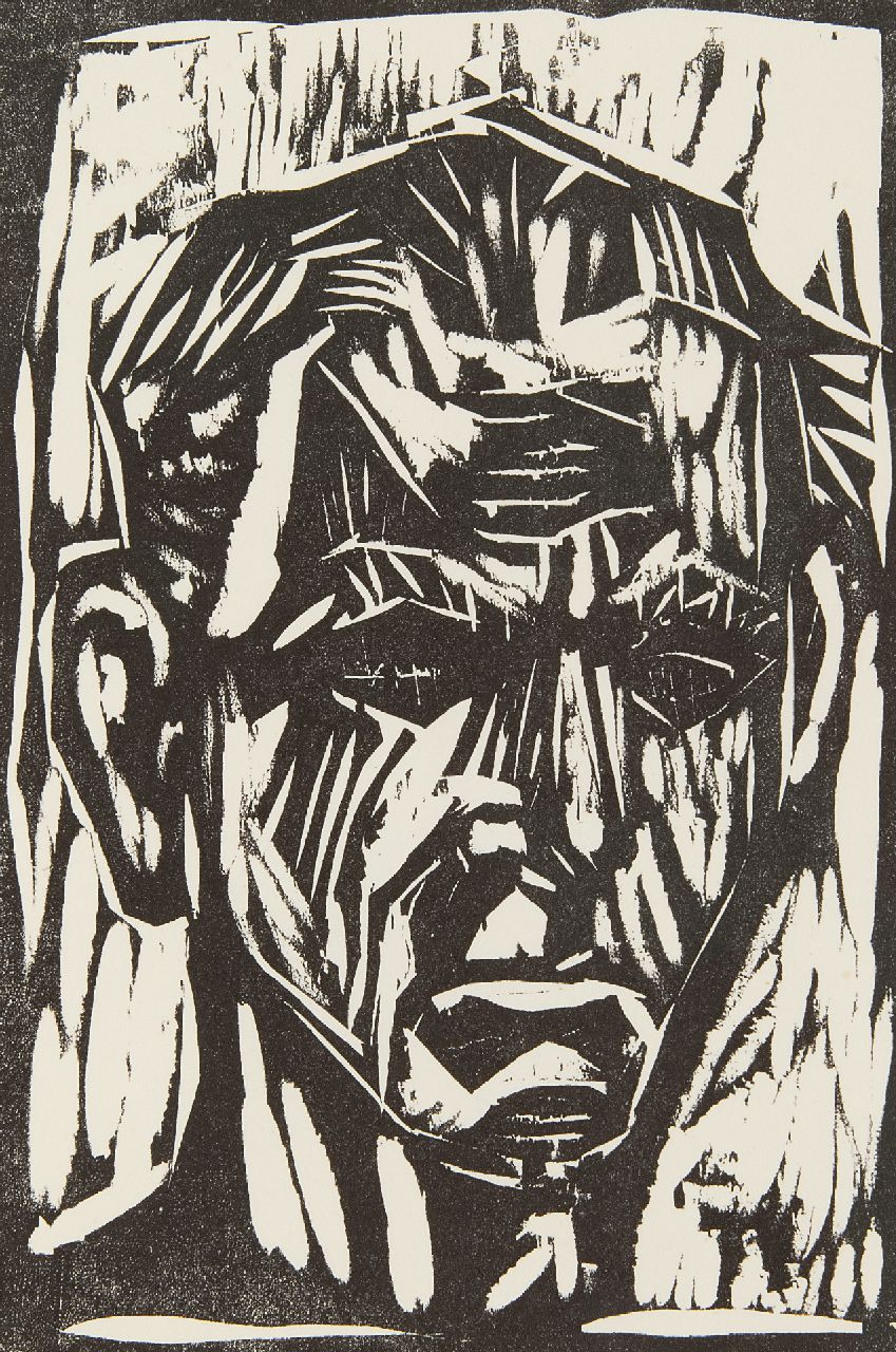 Dix W.H.O.  | Wilhelm Heinrich 'Otto' Dix | Grafik zum Verkauf angeboten | Selbstbildnis, Holzstich 20,8 x 14,3 cm, zu datieren 1960