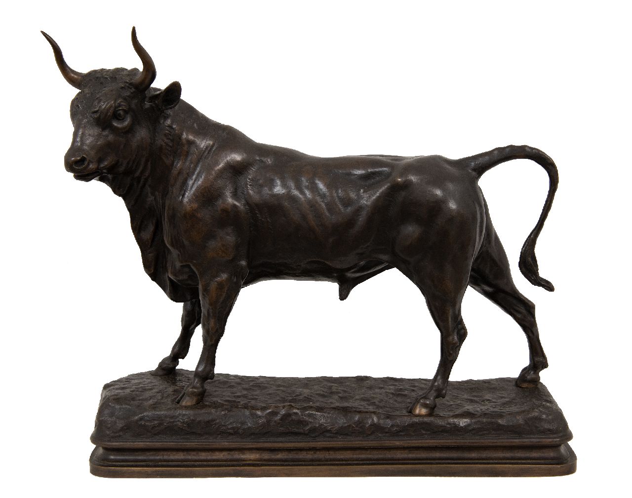 Valton C.  | Charles Valton, Stier, Bronze 34,0 x 39,0 cm, Unterzeichnet auf der Basis