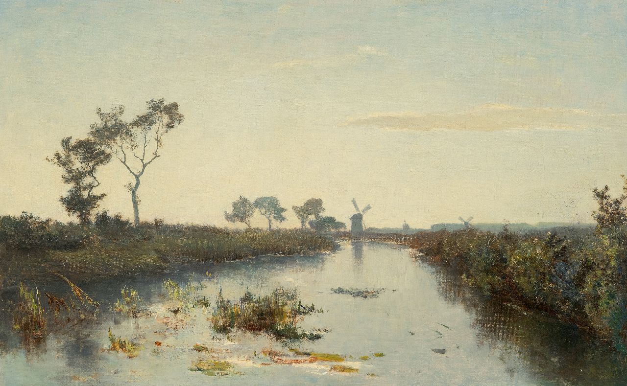 Gabriel P.J.C.  | Paul Joseph Constantin 'Constan(t)' Gabriel, Frühmorgens im Polder bei Kortenhoef, Öl auf Leinwand 36,3 x 58,2 cm, Unterzeichnet r.u.