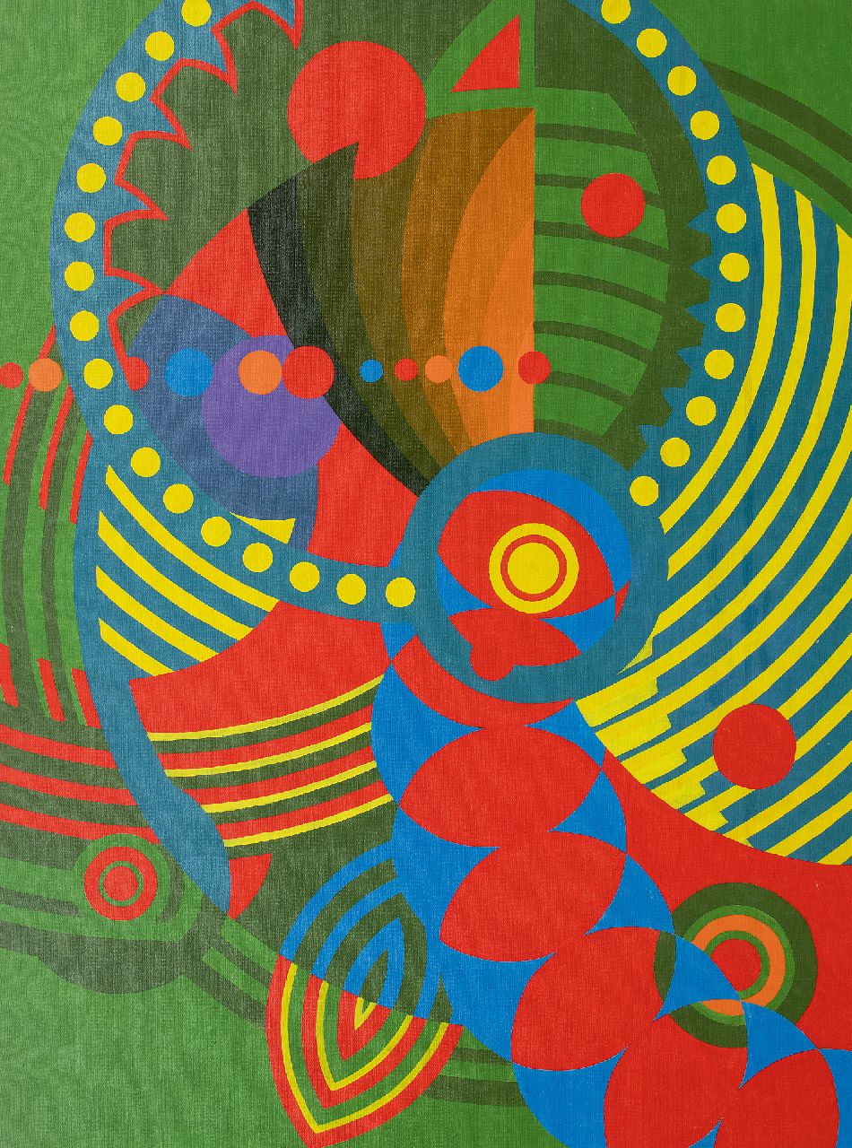 Jack Justice | Parrot, Öl auf Leinwand  auf Holzfaser, 121,5 x 90,0 cm, Unterzeichnet verso auf Band und datiert 8/8/1966