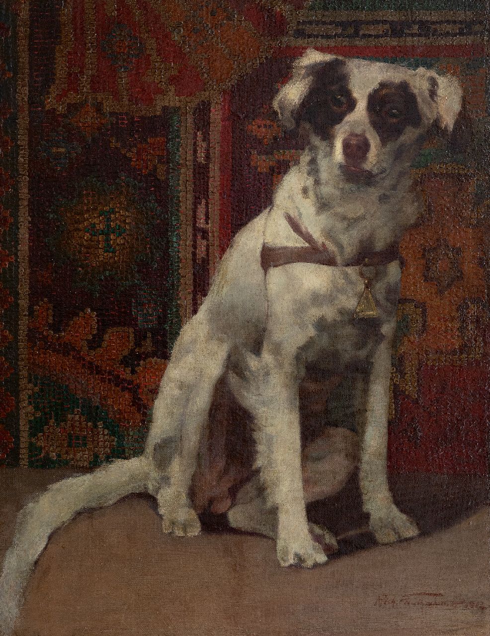 Faulhammer R. | Richard Faulhammer | Gemälde zum Verkauf angeboten | Hundeportrait, Öl auf Leinwand auf Holzfaser 55,1 x 43,1 cm, Unterzeichnet u.r. und datiert 1912 Faulhammer R. | Richard Faulhammer | Gemälde zum Verkauf angeboten | Hundeportrait, Öl auf Leinwand auf Holzfaser 55,1 x 43,1 cm, Unterzeichnet u.r. und datiert 1912