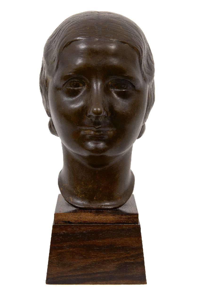 Veen G.J. van der | Gerrit Jan van der Veen | Skulpturen und Objekte zum Verkauf angeboten | Porträt von Prinzessin Juliana, Bronze 17,0 x 12,0 cm, Unterzeichnet auf der Rückseite und zu datieren um 1925-1935