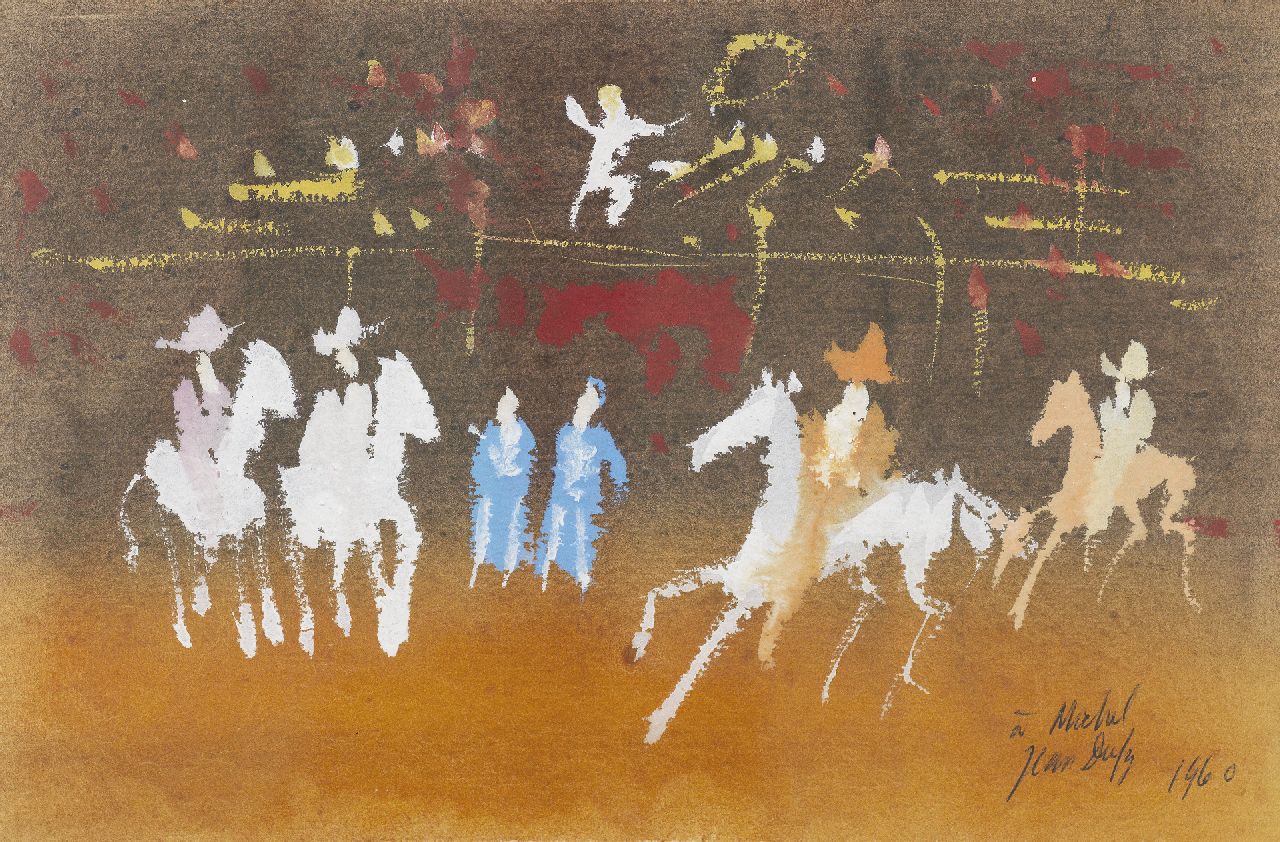 Jean Dufy | Mexikanische Parade, Gouache auf Papier, 13,7 x 20,5 cm, Unterzeichnet u.r. und datiert 1960