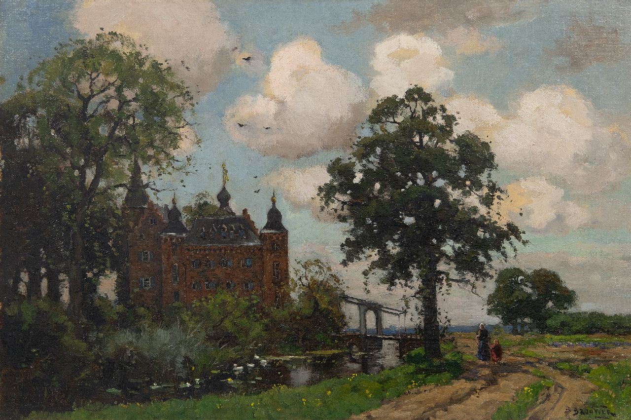 Brouwer B.J.  | Berend Jan 'Barend' Brouwer | Gemälde zum Verkauf angeboten | Schloss in einer Landschaft, Öl auf Leinwand 40,6 x 60,6 cm, Unterzeichnet u.r.