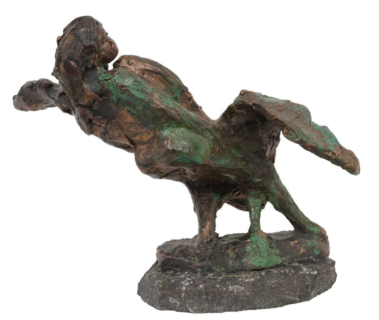 Bakker W.F.  | Willem Frederik 'Jits' Bakker | Skulpturen und Objekte zum Verkauf angeboten | Leda mit dem Schwan, Bronze 22,0 x 26,0 cm, Unterzeichnet auf der Basis