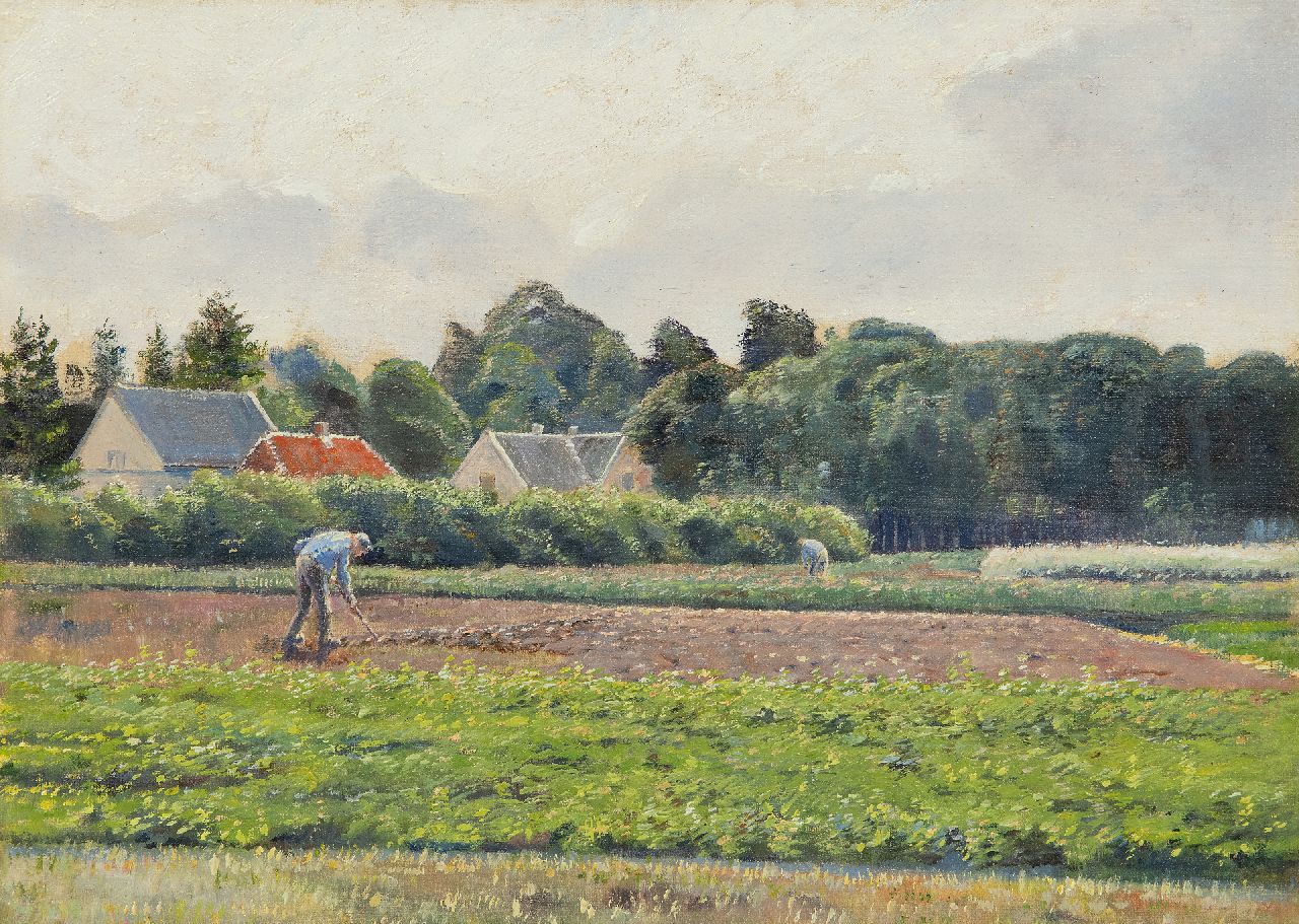 Charles Ludwig Stricker | Landschaft bei Ede, august 1918, Öl auf Leinwand  auf Holzfaser, 25,1 x 34,5 cm, datiert August 1918