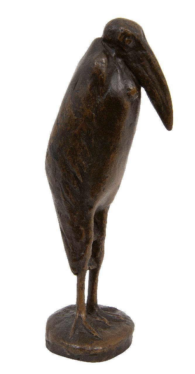 Baisch R.C.  | Rudolf Christian Baisch | Skulpturen und Objekte zum Verkauf angeboten | Marabu, Bronze 21,0 x 5,2 cm, Unterzeichnet signiert auf der Basis