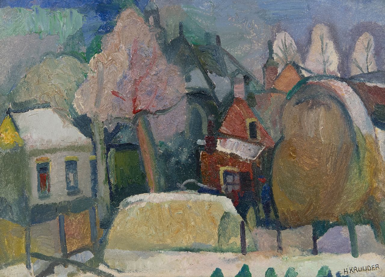 Herman Kruyder | Kindergarten, Heemstede, Öl auf Holzfaser, 32,0 x 43,7 cm, Unterzeichnet u.r. und zu datieren um 1919-1923