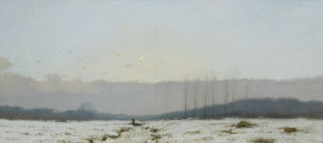 Kuijpers C.  | Cornelis Kuijpers, Winterabend, Öl auf Leinwand 60,5 x 128,5 cm, Unterzeichnet u.r.