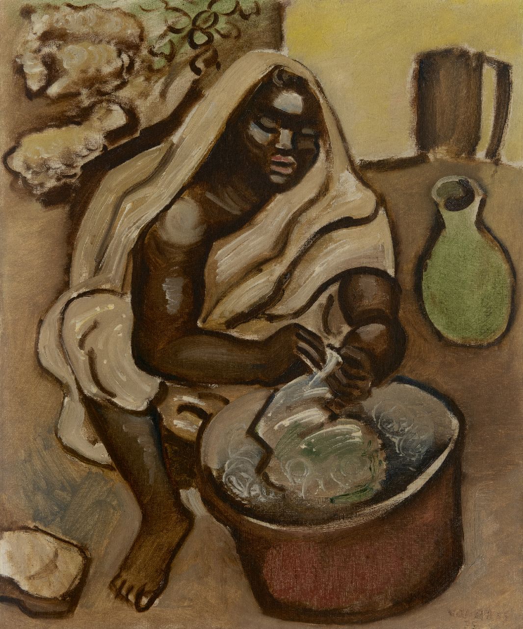 Rees O. van | Otto van Rees | Gemälde zum Verkauf angeboten | Nordafrikanische Frau, Öl auf Leinwand 65,7 x 54,5 cm, Unterzeichnet u.r. und datiert '35