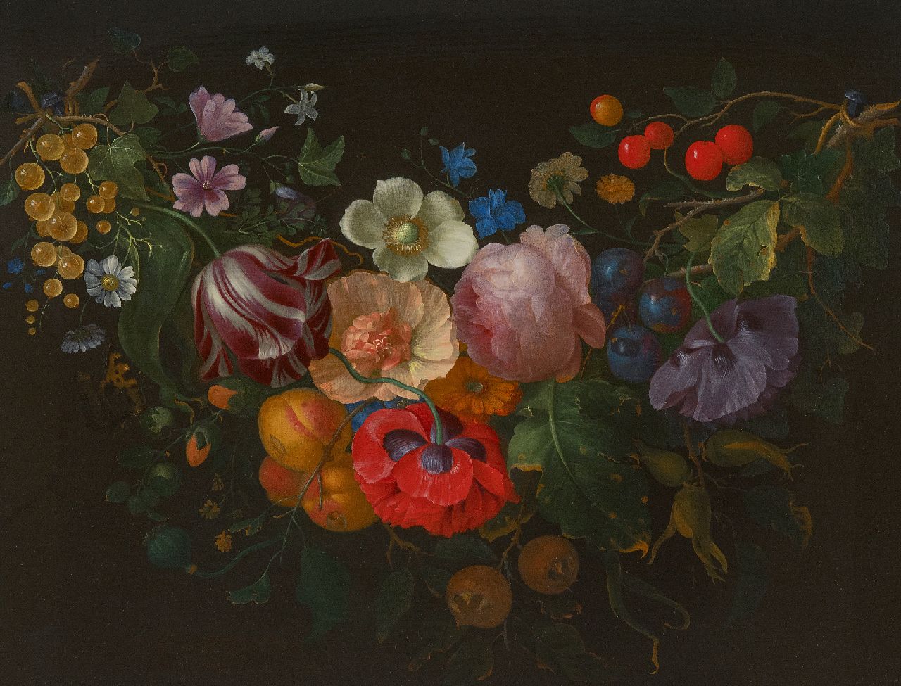 Gallis P.  | Pieter Gallis | Gemälde zum Verkauf angeboten | Blumengirlande, Öl auf Holz 35,3 x 43,8 cm, zu datieren um 1685