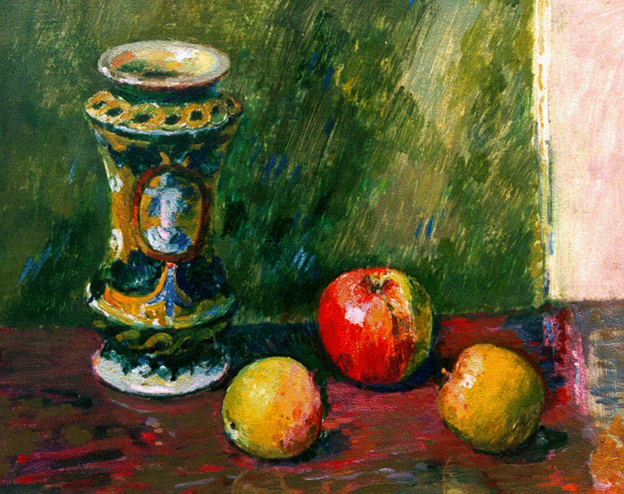 Wiegers J.  | Jan Wiegers, A still life with apples, Öl auf Leinwand 40,5 x 50,5 cm, signed m.r.
