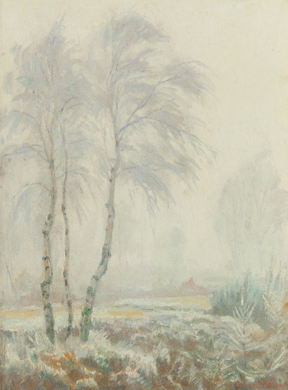 Johan Meijer | Reif und Nebel, Öl auf Leinwand, 38,5 x 28,8 cm, Unterzeichnet u.r.