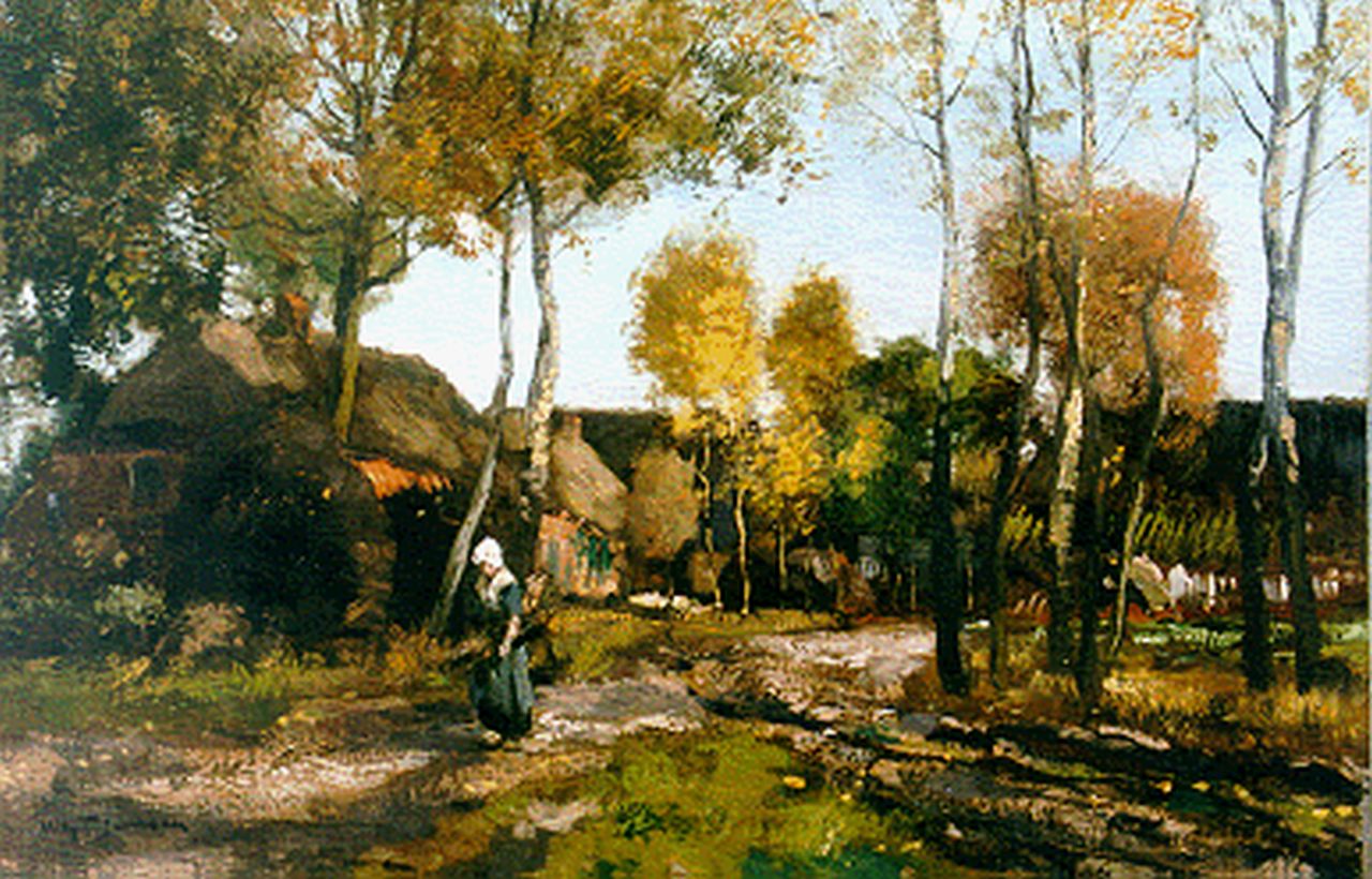 Jansen W.G.F.  | 'Willem' George Frederik Jansen, Farmyard, Öl auf Leinwand 30,2 x 45,7 cm, signed l.l.