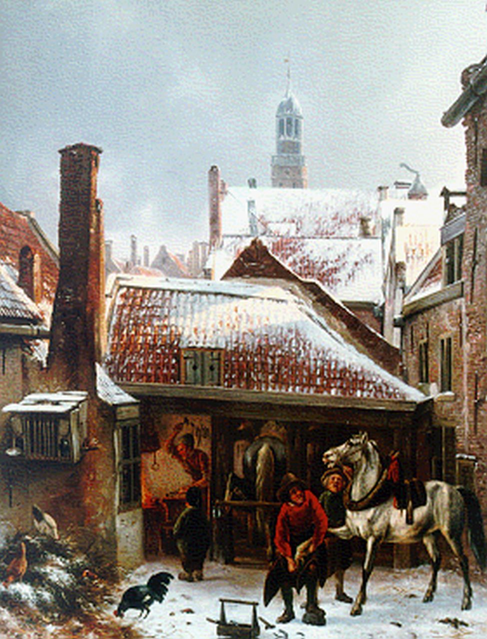 Winter A.H.  | Abraham Hendrik Winter, Blacksmith, Utrecht, Öl auf Holz 46,7 x 35,8 cm, signed l.c. and m.l.