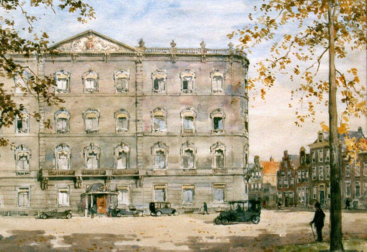 Vreedenburgh C.  | Cornelis Vreedenburgh, Hotel Des Indes, The Hague, Aquarell auf Papier 25,0 x 35,5 cm, signed l.r. with initials