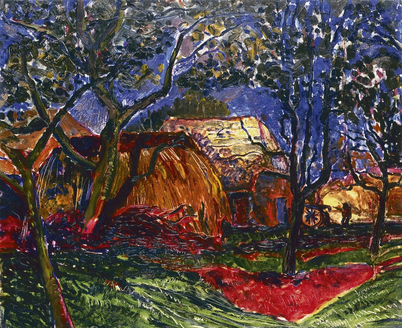 Kruysen A.P.E.  | Antonius Petrus Everhardus 'Antoon' Kruysen, Farmhouses in a landscape, Öl auf Leinwand 50,3 x 60,0 cm