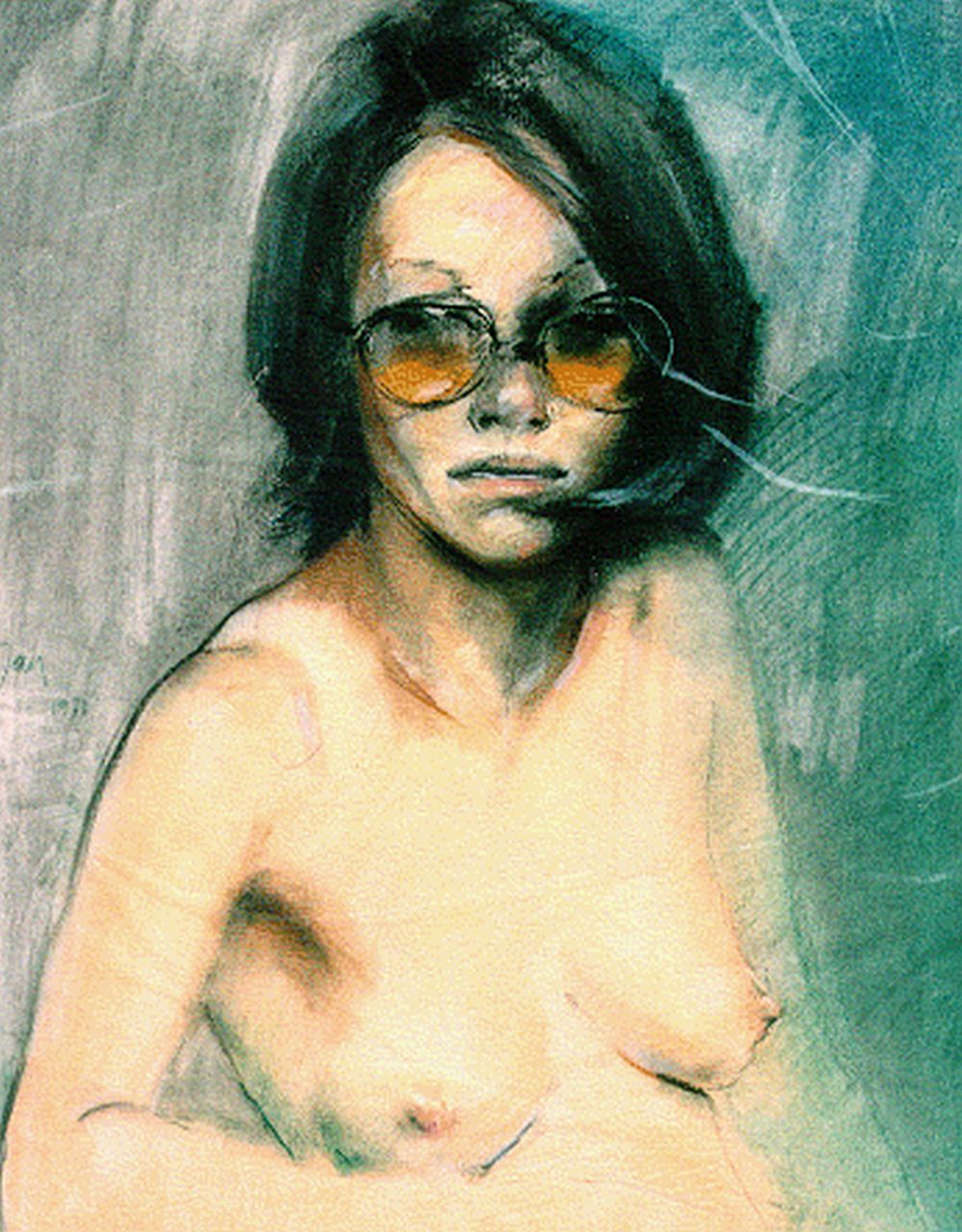 Asselbergs J.M.C.  | Johannes Marie Christiaan Asselbergs, A female nude, Pastell auf Papier 64,0 x 49,0 cm, signed m.l. und datiert 1971