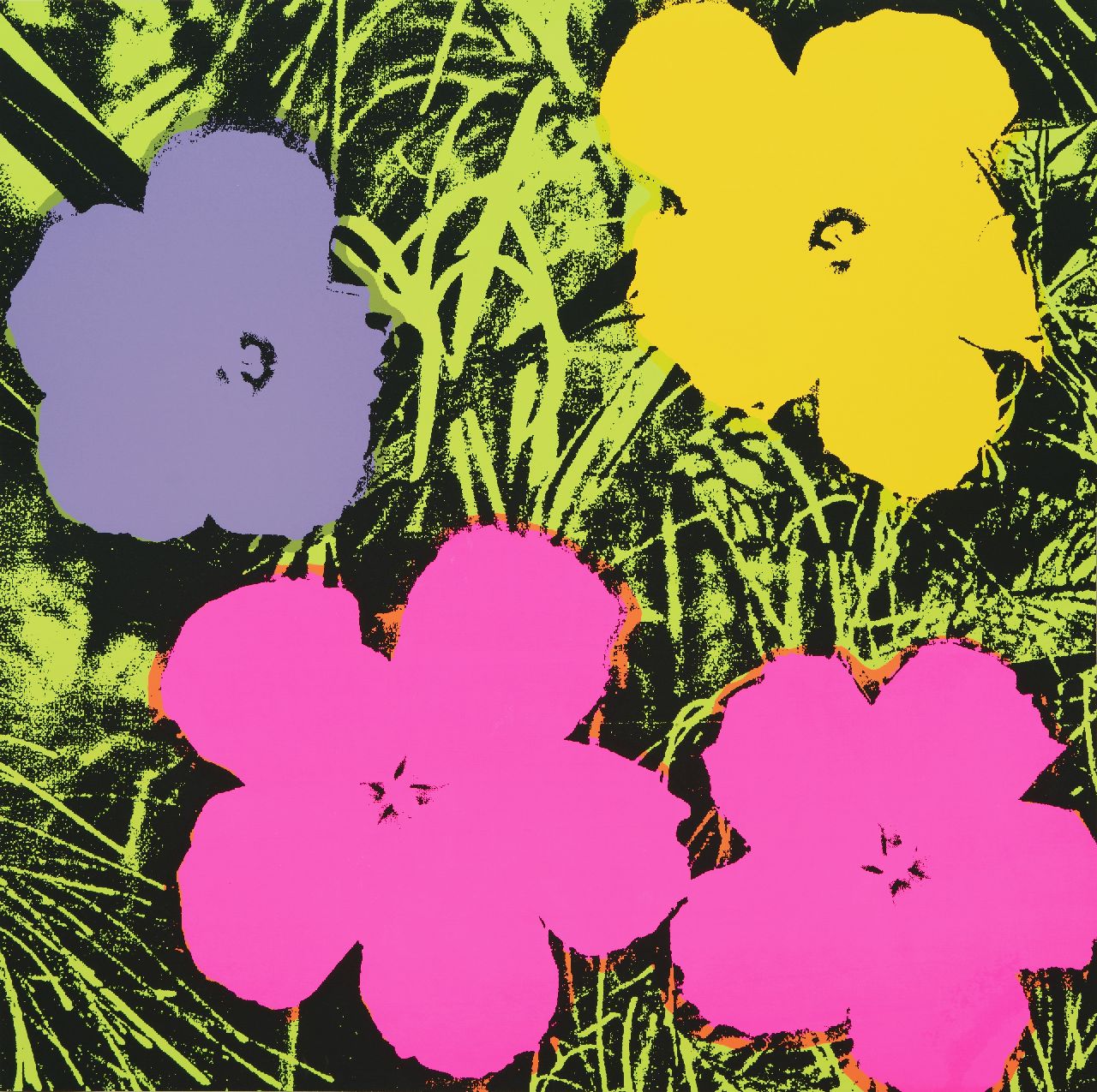 Naar Andy Warhol   | Naar Andy Warhol | Grafik zum Verkauf angeboten | Flowers, Siebdruck auf Papier 91,0 x 90,7 cm, prijs zonder lijst