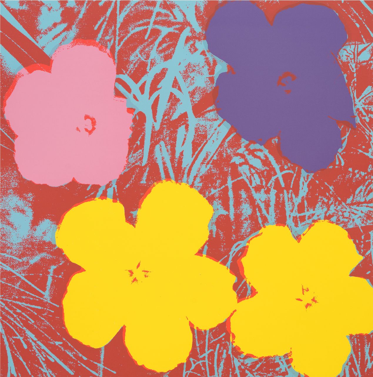 Naar Andy Warhol   | Naar Andy Warhol | Grafik zum Verkauf angeboten | Flowers, Siebdruck auf Papier 91,0 x 90,7 cm, prijs zonder lijst