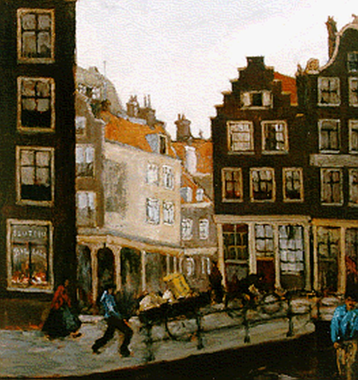 Mackenzie M.H.  | Marie Henri Mackenzie, A canal in Amsterdam, Öl auf Leinwand Malereifaser 56,2 x 46,0 cm, signed l.l.