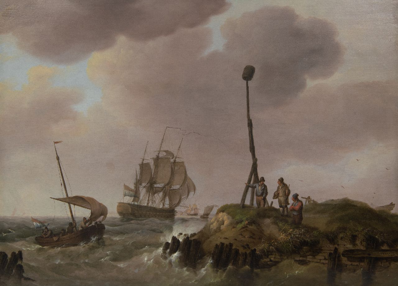 Koekkoek J.H.  | Johannes Hermanus Koekkoek | Gemälde zum Verkauf angeboten | Segelschiffe vor der Küste von Zeeland, Öl auf Holz 35,6 x 48,8 cm, Unterzeichnet u.r.