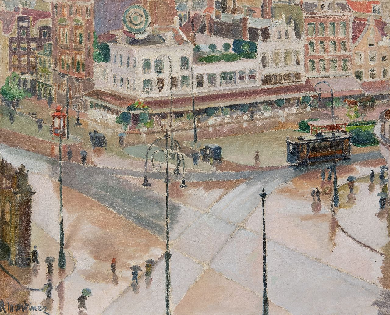 Martinez R.  | Raoul Martinez | Gemälde zum Verkauf angeboten | Beim Leidseplein, Amsterdam, Öl auf Leinwand 53,2 x 65,3 cm, Unterzeichnet l.u.