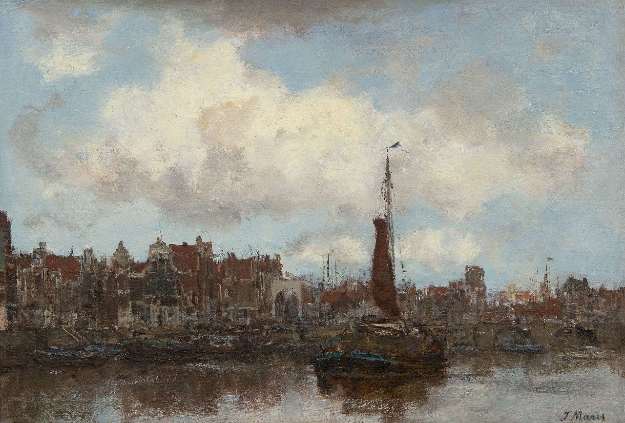 Maris J.H.  | Jacobus Hendricus 'Jacob' Maris | Gemälde zum Verkauf angeboten | Stadtblick (Amsterdam), Öl auf Leinwand 31,3 x 44,9 cm, Unterzeichnet r.u. und 80er Jahre