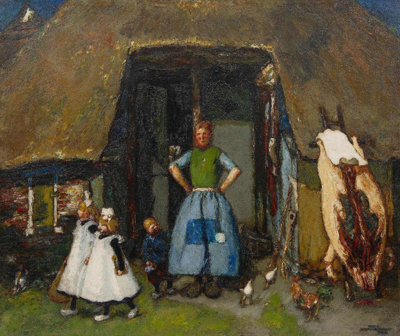 Monnickendam M.  | Martin Monnickendam | Gemälde zum Verkauf angeboten | Bauernfamilie Markelo, Öl auf Leinwand 75,5 x 90,2 cm, Unterzeichnet r.u. und datiert 1924