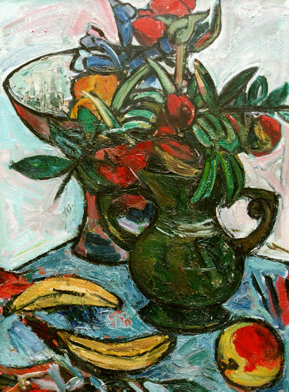 Greet Feuerstein | A still life, Öl auf Leinwand, 69,7 x 50,2 cm, signed l.l. und dated '61