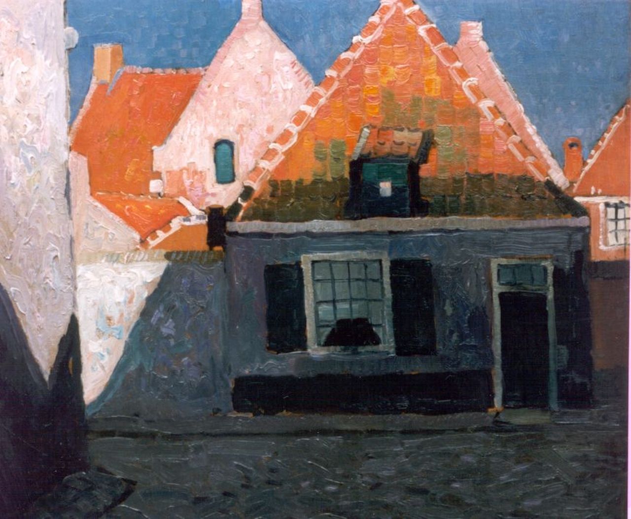 Hynckes R.  | Raoul Hynckes, A sunlit street, Bruinisse, Öl auf Leinwand 48,5 x 57,0 cm