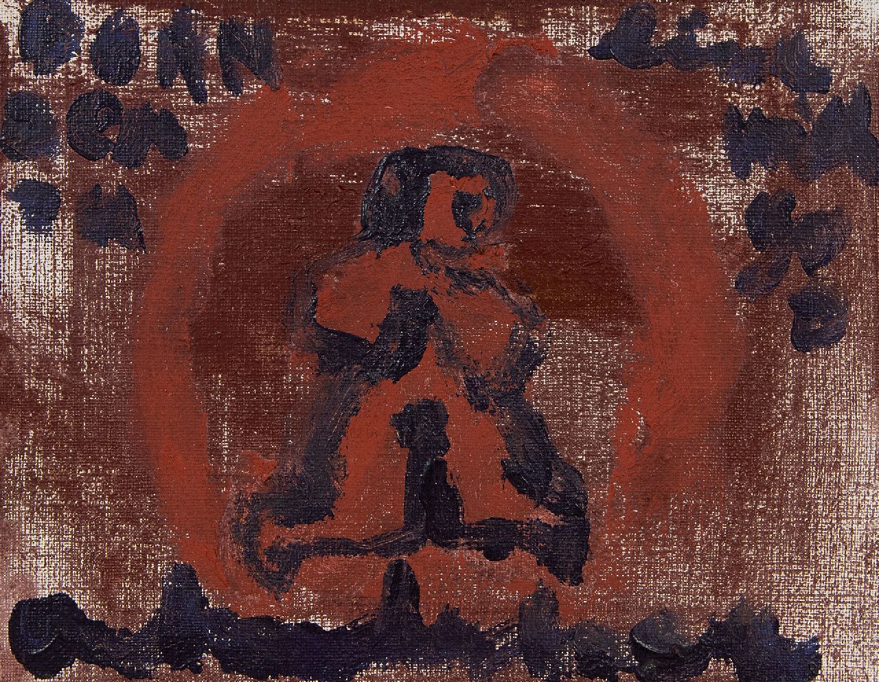 Heyboer A.  | Anton Heyboer | Gemälde zum Verkauf angeboten | Born death, live with god, Öl auf Leinwand 24,1 x 29,9 cm, Unterzeichnet u.m.