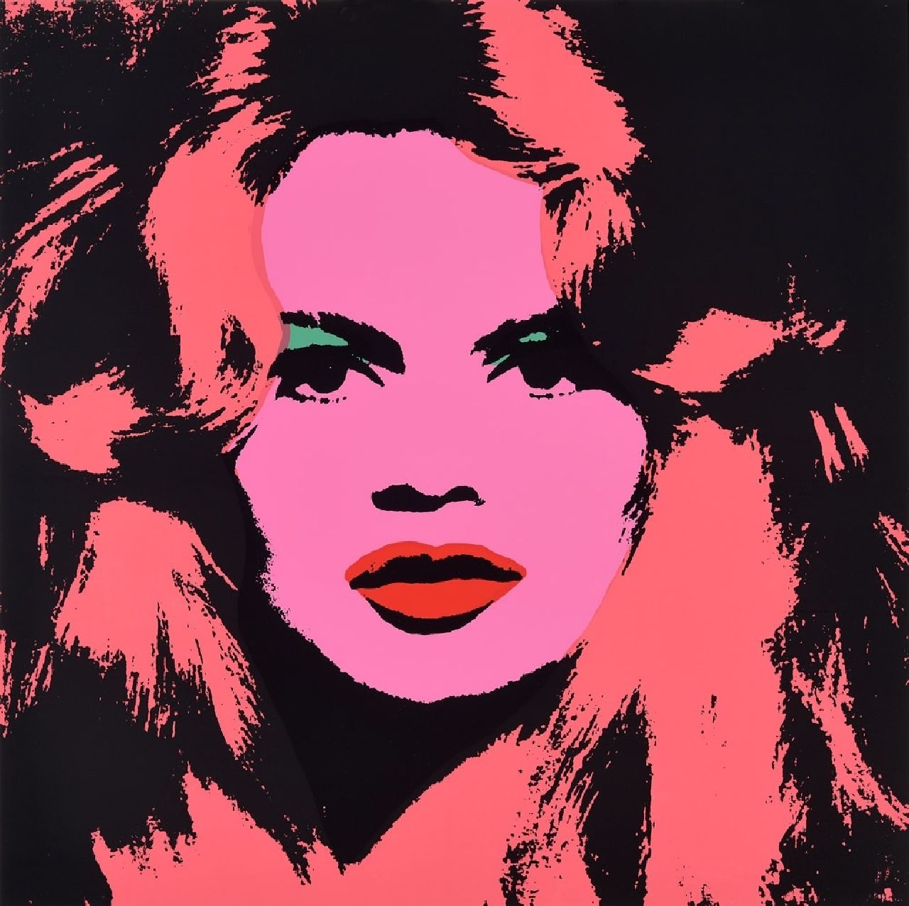 Naar Andy Warhol   | Naar Andy Warhol | Grafik zum Verkauf angeboten | Brigitte Bardot, Siebdruck auf Papier 91,0 x 91,0 cm, prijs zonder lijst