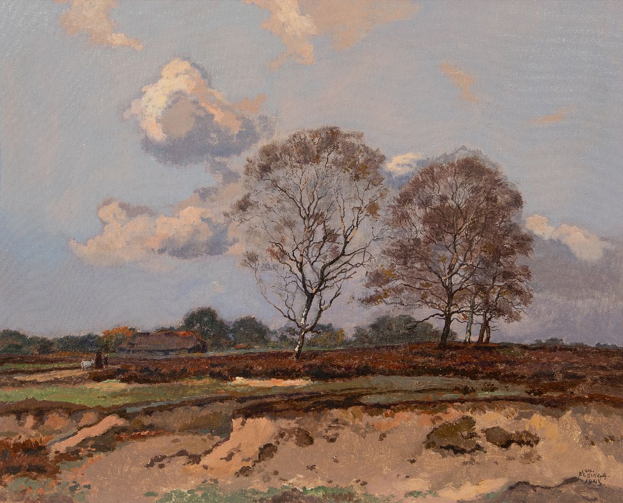 Joh Elsinga | Veluwe-Landschaft, Ede, Öl auf Leinwand, 46,4 x 56,3 cm, Unterzeichnet u.r. und datiert 1943