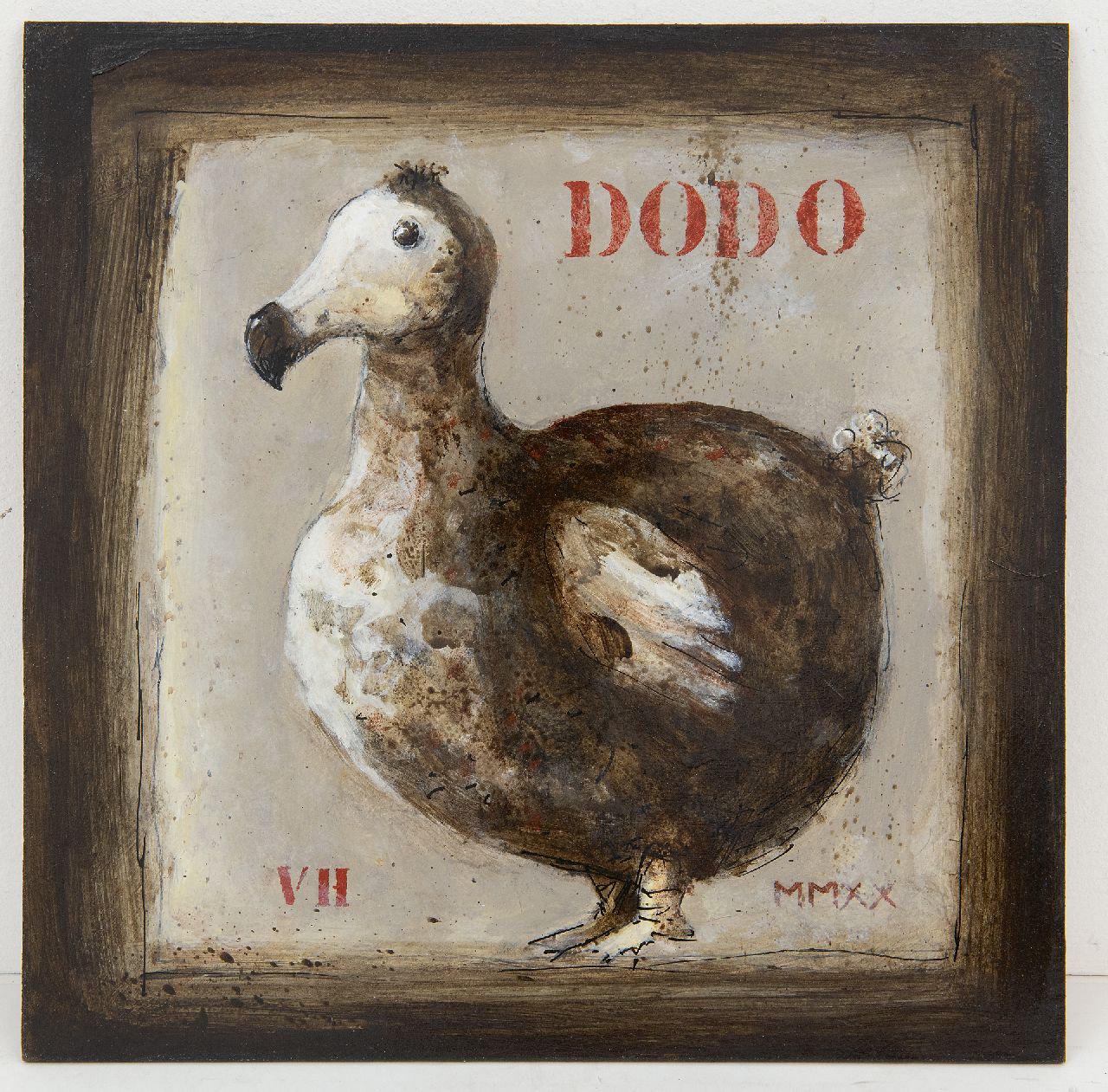 Hemert E. van | Evert van Hemert, Dodo, Acryl auf Holzfaserplatte 27,8 x 27,9 cm, Unterzeichnet l.u. mit Initialen und datiert MMXX