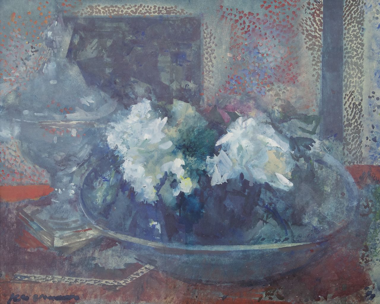 Verwey K.  | Kees Verwey | Aquarelle und Zeichnungen zum Verkauf angeboten | A still life with flowers, Aquarell auf Papier 45,4 x 56,8 cm, signed l.l. und painted circa 1970