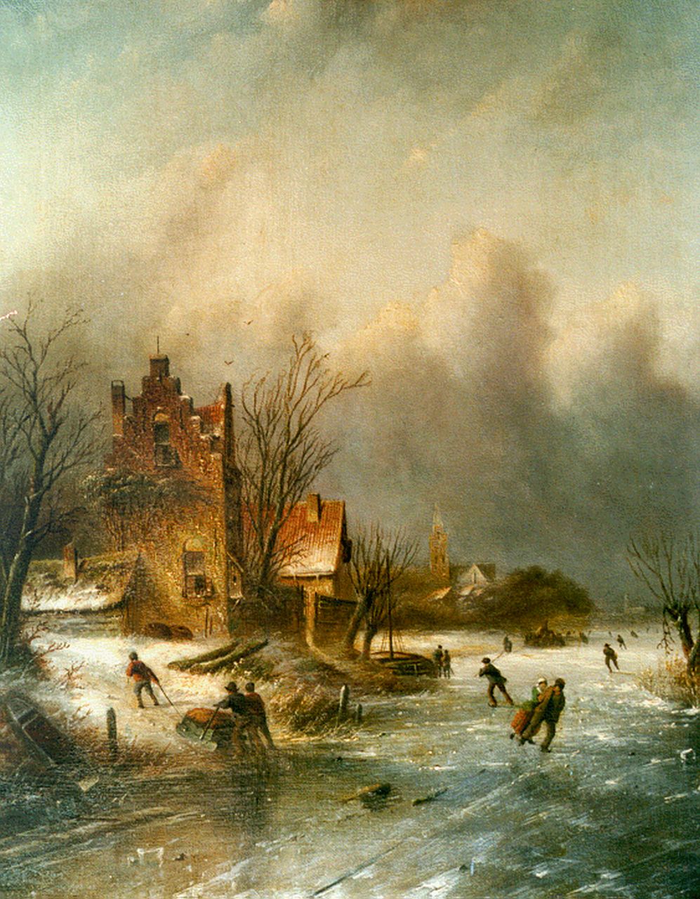 Spohler J.J.C.  | Jacob Jan Coenraad Spohler, A winter landscape, Öl auf Leinwand 44,3 x 35,5 cm, signed l.l.