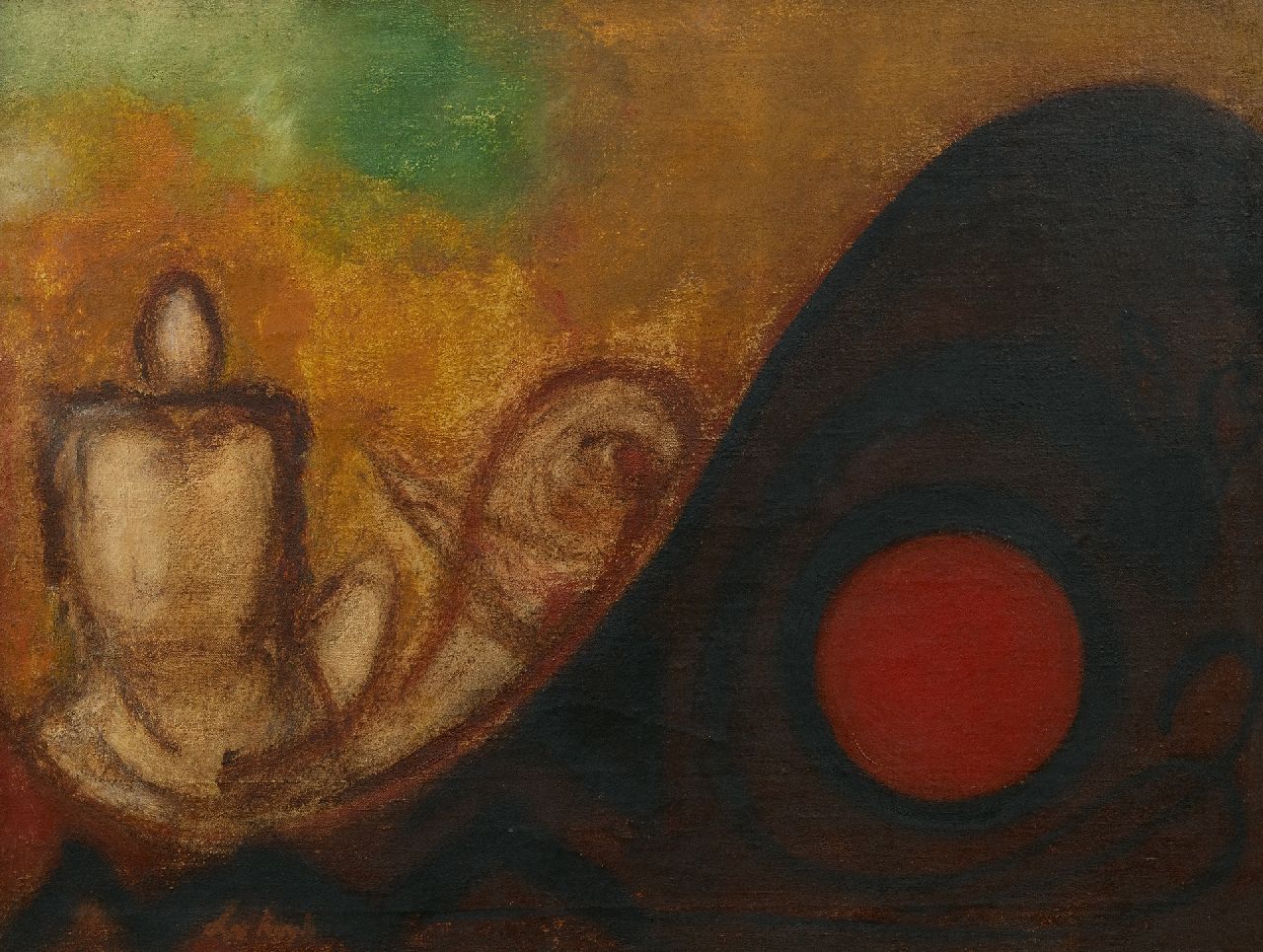 Laurens van Kuik | Komposition, Öl auf Leinwand, 46,1 x 60,2 cm, Unterzeichnet u.l.